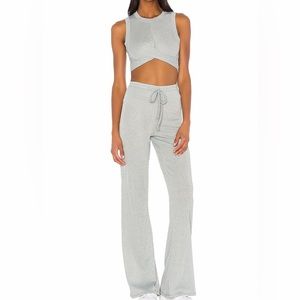 Beach Riot rib knit metallic silver lounge pants size XS